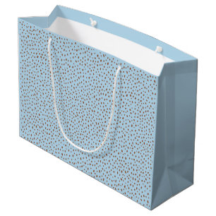 Grand Sac Cadeau Baby shower de points Brown Blue & Boho Terracotta