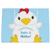 Grand Sac Cadeau Baby shower de poulet Blue Boy (Devant)
