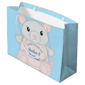 Grand Sac Cadeau Baby shower de souris bleu (Dos Angle)