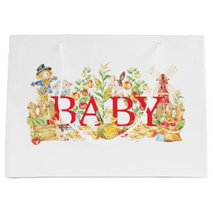 Grand Sac Cadeau Baby shower du marché d'agriculteurs · Nouveau s
