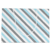 Grand Sac Cadeau Baby shower Eléphants blanc, bleu et gris (Dos)