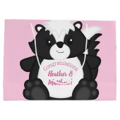 Grand Sac Cadeau Baby shower en peau rose (Dos)