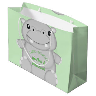 Grand Sac Cadeau Baby shower Hippo