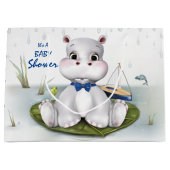 Grand Sac Cadeau Baby shower hippo (Devant)