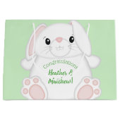 Grand Sac Cadeau Baby shower lapin lapin (Devant)