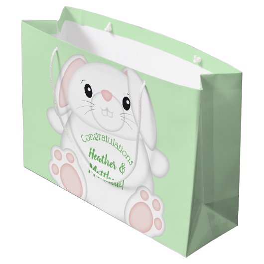 Grand Sac Cadeau Baby shower lapin lapin (Dos Angle)