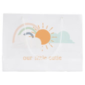 Grand Sac Cadeau Baby shower minimal Pastel (Dos)