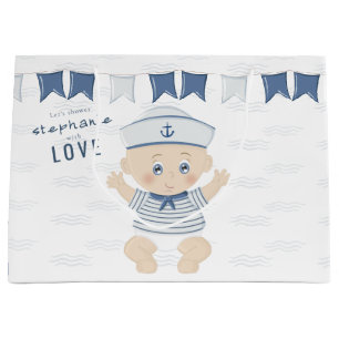 Grand Sac Cadeau Baby shower Nautical Baby Boy