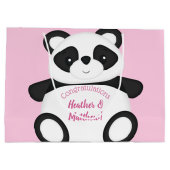 Grand Sac Cadeau Baby shower Ours Panda Rose (Dos)
