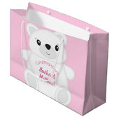 Grand Sac Cadeau Baby shower Ours rose (Devant Angle)