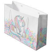 Grand Sac Cadeau Baby shower Pastel Unicorn (Devant Angle)