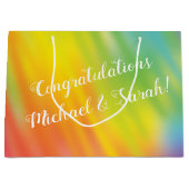 Grand Sac Cadeau Baby shower Rainbow Tie Dye (Devant)