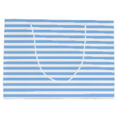 Grand Sac Cadeau Baby shower rayé bleu et blanc (Dos)