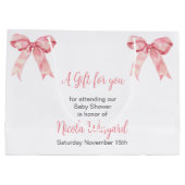 Grand Sac Cadeau Baby shower rose Coquette Bow (Dos)