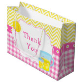 Grand Sac Cadeau Baby shower rose et jaune citronné (Devant Angle)