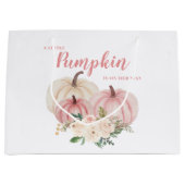 Grand Sac Cadeau Baby shower rose petit Citrouille (Devant)