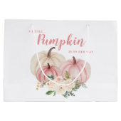 Grand Sac Cadeau Baby shower rose petit Citrouille (Dos)