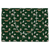 Grand Sac Cadeau Baby shower Rustique des animaux forestiers (Devant)