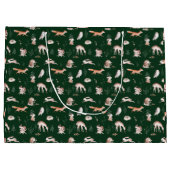 Grand Sac Cadeau Baby shower Rustique des animaux forestiers (Dos)