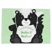 Grand Sac Cadeau Baby shower Skunk Green (Dos)