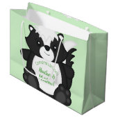 Grand Sac Cadeau Baby shower Skunk Green (Devant Angle)