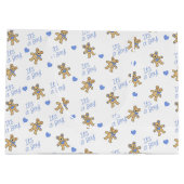 Grand Sac Cadeau Baby shower Teddy Bear et Blue Hearts (Dos)