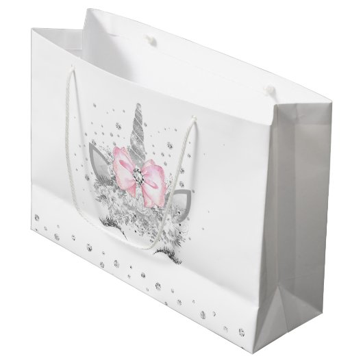 Grand Sac Cadeau Baby shower Unicorn (Devant Angle)
