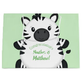 Grand Sac Cadeau Baby shower Zebra (Devant)