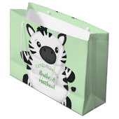 Grand Sac Cadeau Baby shower Zebra (Devant Angle)