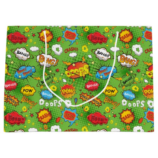 Grand Sac Cadeau Bac cadeau vert de livre de bande dessinée (Devant)