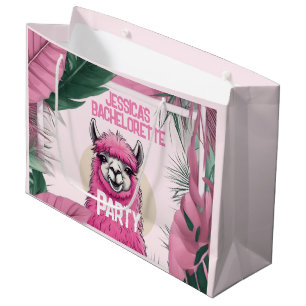 Grand Sac Cadeau Bachelorette Lama Rose Joyeux