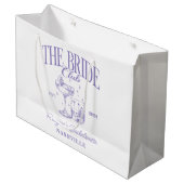 Grand Sac Cadeau Bachelorette Party Retro Cocktail Purple Bride (Devant Angle)