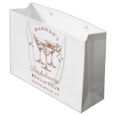 Grand Sac Cadeau Bachelorette Retro Cocktail Brown (Dos Angle)