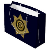 Grand Sac Cadeau Badge de l'agent correctionnel Gold-Blu-Large (Dos Angle)