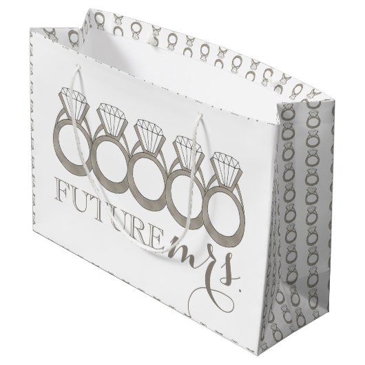 Grand Sac Cadeau Bague de fiançailles diamant pour future Mme futur (Dos Angle)