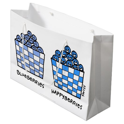 Grand Sac Cadeau Baguette cadeau de bleuets amusants Happyberries (Devant Angle)