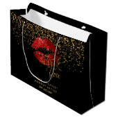 Grand Sac Cadeau Baguette rouge Parties scintillant - Merci (Devant Angle)