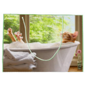Grand Sac Cadeau Bain De Chat En Bulle (Dos)