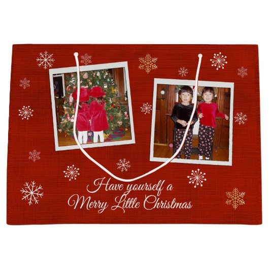 Grand Sac Cadeau Baisers à neige (Devant)