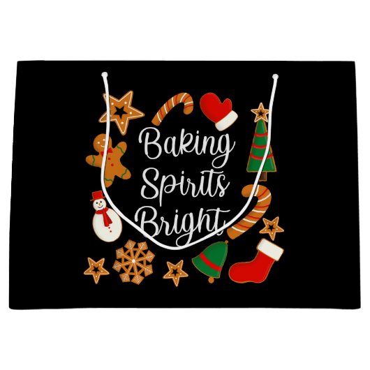 Grand Sac Cadeau Baking Spirits Bright Gingerbread Noël Cookie (Devant)