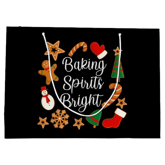 Grand Sac Cadeau Baking Spirits Bright Gingerbread Noël Cookie (Dos)
