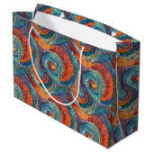 Grand Sac Cadeau Balayage bleu rouge orange (Dos Angle)