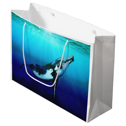 Grand Sac Cadeau Baleine à bosse (Devant Angle)