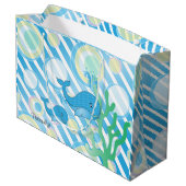 Grand Sac Cadeau Baleine de bébé bleu (Dos Angle)