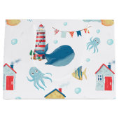 Grand Sac Cadeau Baleine nautique (Devant)