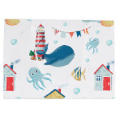 Grand Sac Cadeau Baleine nautique (Dos)