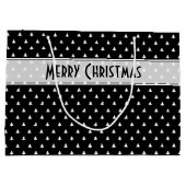 Grand Sac Cadeau Balise cadeau Nom : Joyeux Motif d'arbre noir de N (Dos)