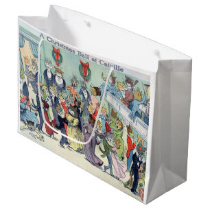 Grand Sac Cadeau Balle de Noël à Catville, Louis Wain