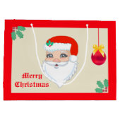 Grand Sac Cadeau Balle de Noël et Père Noël (Dos)
