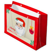 Grand Sac Cadeau Balle de Noël et Père Noël (Devant Angle)